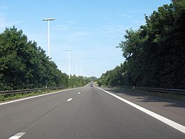 A11 vanop de brug over de R4 (ter hoogte van Zelzate-Oost)