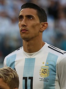 די מריה במדי נבחרת ארגנטינה במסגרת משחקי מונדיאל 2018