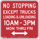 No standing except delivery trucks time restricted, New York City