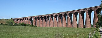 Strathnairn Viaduct near Culloden Moor; Scotland's longest railway viaduct; photo Anne Burgess Nairn Viaduct - geograph.org.uk - 2504196.jpg