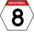 National Route 8 marker