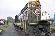 Locomotief die op de Newfoundland Railway gebruikt werd tussen 1953 en 1988, bewaard bij het Railway Coastal Museum te St. John's