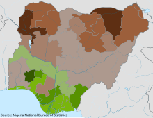 Nigeria Primary School Enrolment by state in 2013 Nigeria Primary School Enrolment by state in 2013.svg