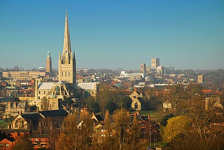 Norwich, with an urban population of 210,000, is the largest settlement in East Anglia.