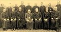 Archbishop Alfredo Cifuentes (center) with the German fathers and first Jesuits. Nicanor Marambio, the inaugural Jesuit rector in 1935 (first on left)