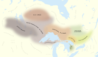 Pre-contact distribution of Ojibwe and its dialects