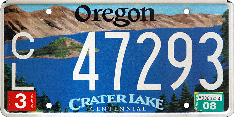 File:Oregon 2008 Crater Lake New CL Passenger Plate.jpg