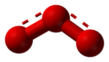 Ball and stick model of ozone