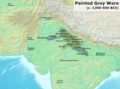 Zentrum der Painted Gray Ware Culture (PGW) beginnende Eisenzeit in Indien (1200-600 v. Chr.)