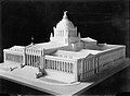 Modelo do projeto do Palácio Legislativo, cuja estrutura seria utilizada para fazer o monumento.