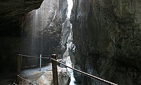 Vista interna della gola di Partnach.