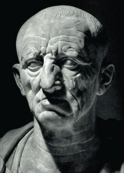 The Roman bust of historian Cato the Elder