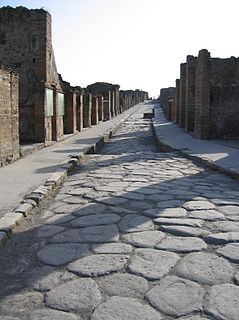 Sidewalk pedestrian path along the side of a road