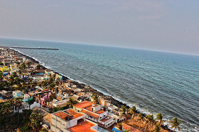 Image: Pondicherry Rock beach aerial view