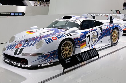 Porsche 911 GT1 on display at the Porsche Museum