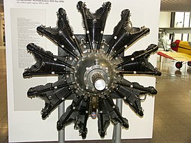 Motor utställd på Deutsches Museum, München.