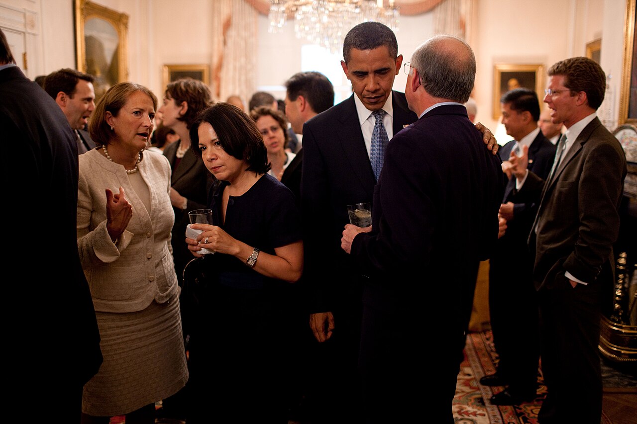 File President Barack Obama Speaks With Secretary Of The Interior