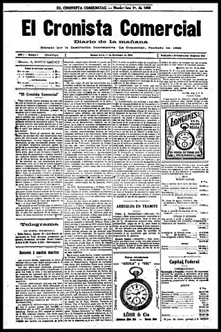 Primera edición del diario argentino "El Cronista Comercial" (1 de Noviembre de 1908).jpg