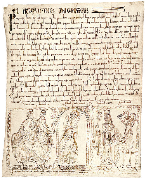 A Privilegium Imperatoris (Imperial Privilege), as it reads at the top, issued by the Emperor Alfonso VII of León and Castile granting land to a certa