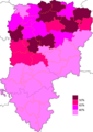 Résultats électoraux de la gauche parlementaire au premier tour par canton.