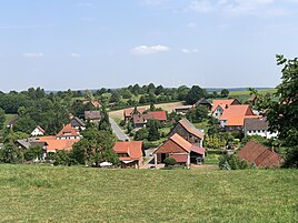 View of Reine from the south (on the left the North Rhine-Westphalian part and on the right the Lower Saxony part)