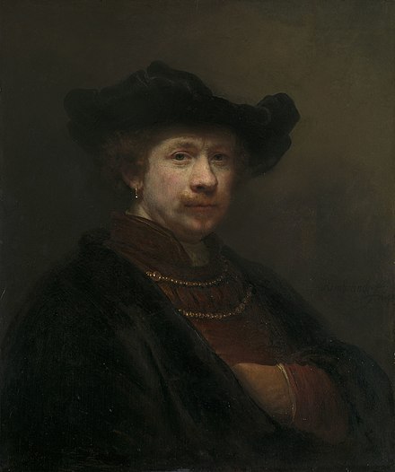 Rembrandt van Rijn - Self-Portrait with a flat cap (1642) Royal Collection