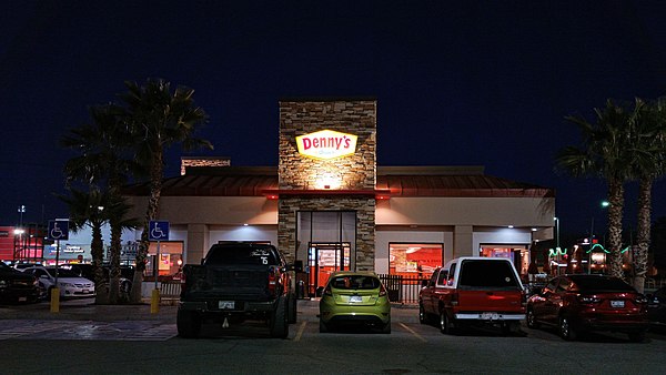 Exterior of a Denny's at night (2019)