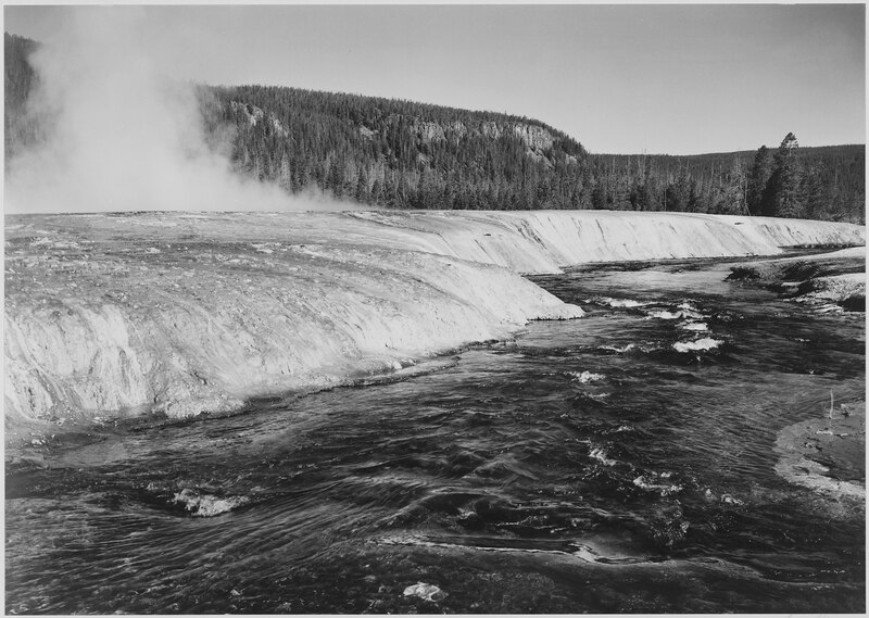 File:River in foreground, Trees behind, "Firehole River, Yellowstone National Park," Wyoming - NARA - 520004.tif