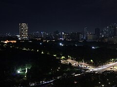 Rizal Park, Padre Burgos, Ermita skyline MH night