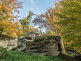 Deutsch: Felsenburgruine Rothenhan bei Ebern in Unterfranken English: Rock castle ruins Rotenhan in Ebern in Lower Franconia