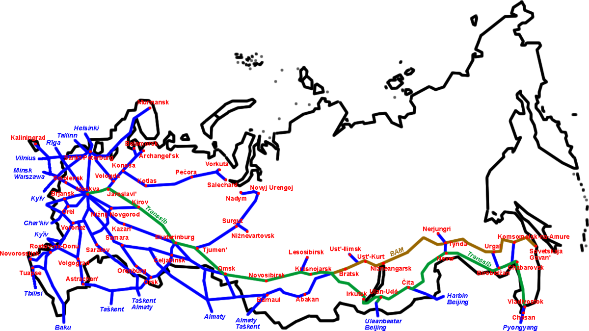 Карта магистралей россии