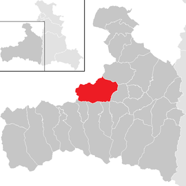 Poloha obce Saalbach-Hinterglemm v okrese Zell am See (klikacia mapa)