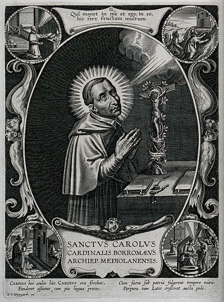 File:Saint Carlo Borromeo. Line engraving by F.W. Wyngaerde. Wellcome V0031786.jpg