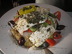 Salade crétoise, archétype du régime méditerranéen.