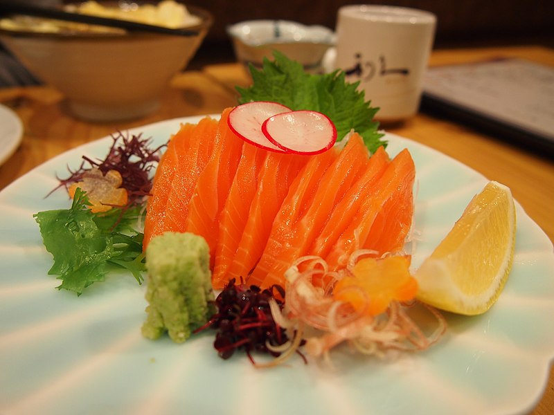 File:Salmon sashimi Yuichiro Haga.jpeg