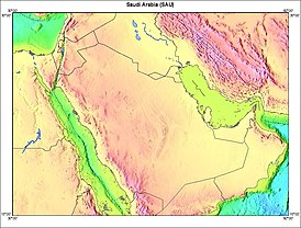 kaart: Geografie van Saoedi-Arabië