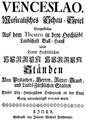 English: Scalabrini - Venceslao - libretto, Linz 1743 - title page