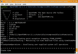 OpenFOAM running in a terminal