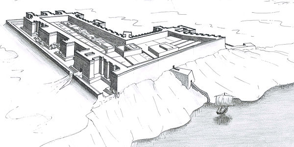 Perspective view of a reconstruction of the Semna West Fort