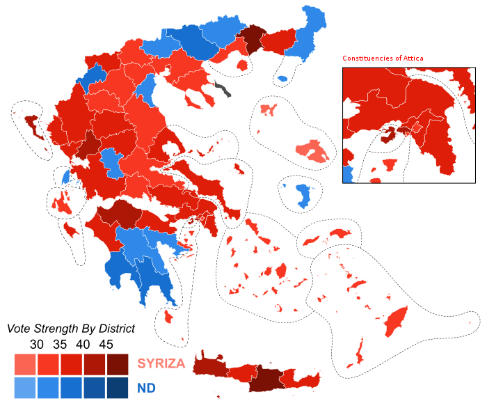 September 2015 Greek legislative election - Vote Strength.svg