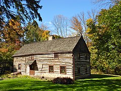Shelter House in Emmaus, constructed in 1734 by Pennsylvania German settlers, is the oldest continuously occupied building structure in the Lehigh Valley and one of the oldest in Pennsylvania. Shelter House Emmaus PA 2.JPG