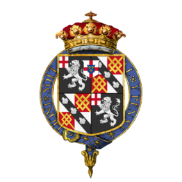 Shield of arms of Charles Spencer-Churchill, 9th Duke of Marlborough, KG, TD, PC