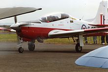 A Short Tucano development aircraft on public display, June 1991 Shorts Tucano, Newtownards Air Show, June 1991 (01).jpg