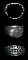 Romano-British silver ring inscribed "TOT" Silver Tot ring.jpg