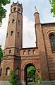 Polski: Ewangelicko-Augsburski Kościół w Skwierzynie (do 1945) - wierza Deutsch: Die evangelisch-augsburgische Kirche in Schwerin an der Warthe (Skwierzyna)(bis 1945)- Der Turm