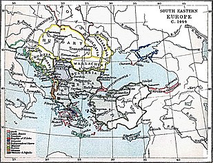 Map of Southeastern Europe, circa 1444 South-eastern Europe 1444.jpg