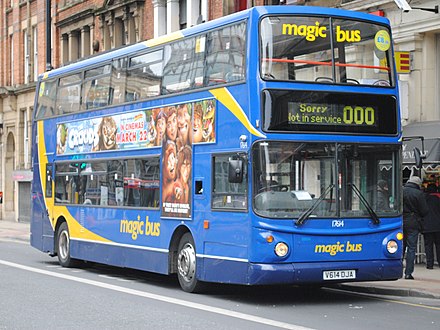 Magic Bus Alexander ALX400 bodied Dennis Trident 2 in Manchester in March 2013