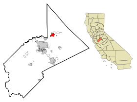 Stanislaus County California Incorporated and Unincorporated areas Oakdale Highlighted.svg