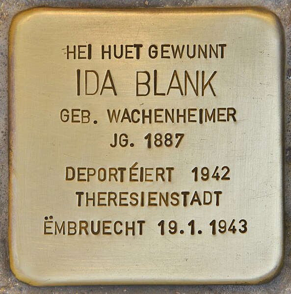 File:Stolperstein für Ida Blank (Esch-sur-Alzette).jpg