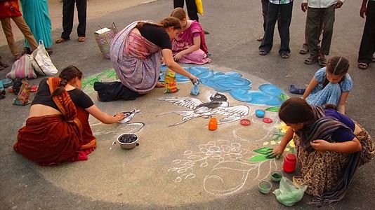 Street art at Mayapur, India